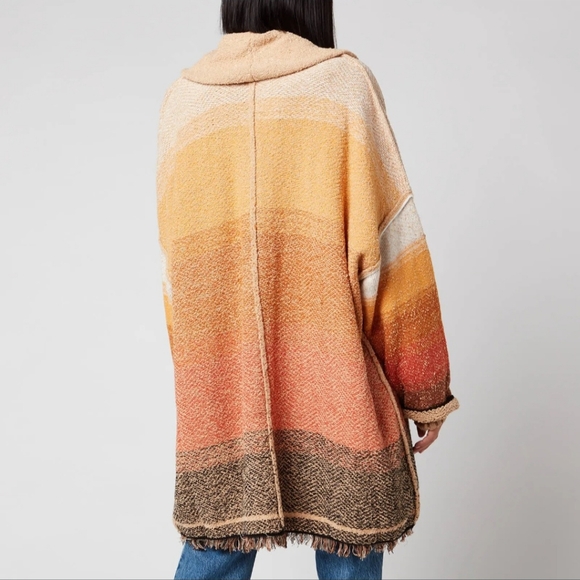 Free People Oversized Sunset Park Cardigan Sweater Low Sun Combo Size Large - Picture 3 of 10
